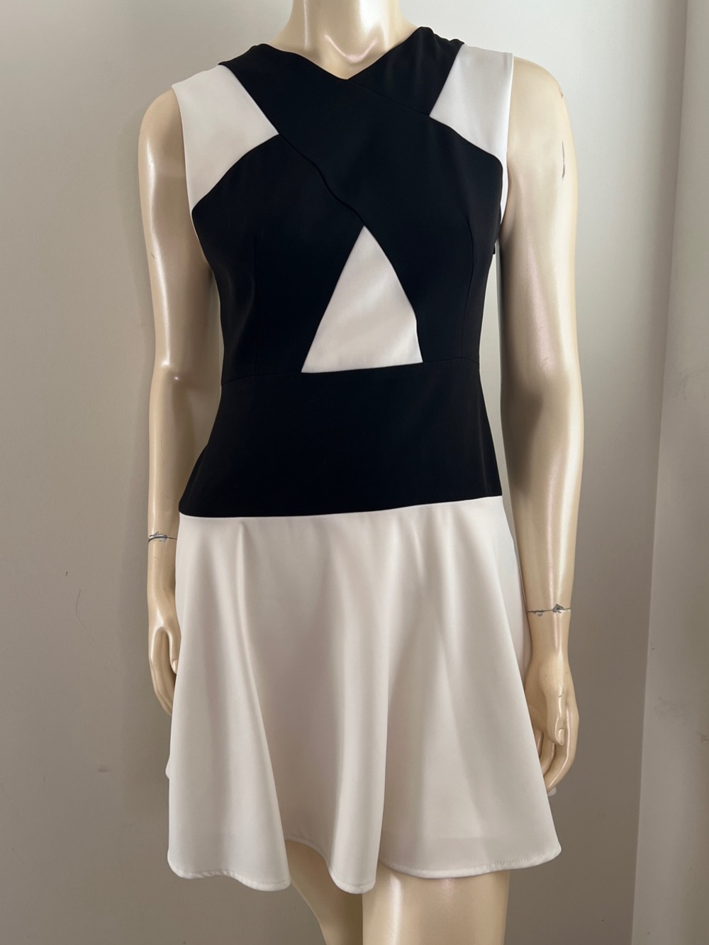 ❤️BCBGMAXAZRIA Aloissa Black and White Sleeveless A-Line Dress